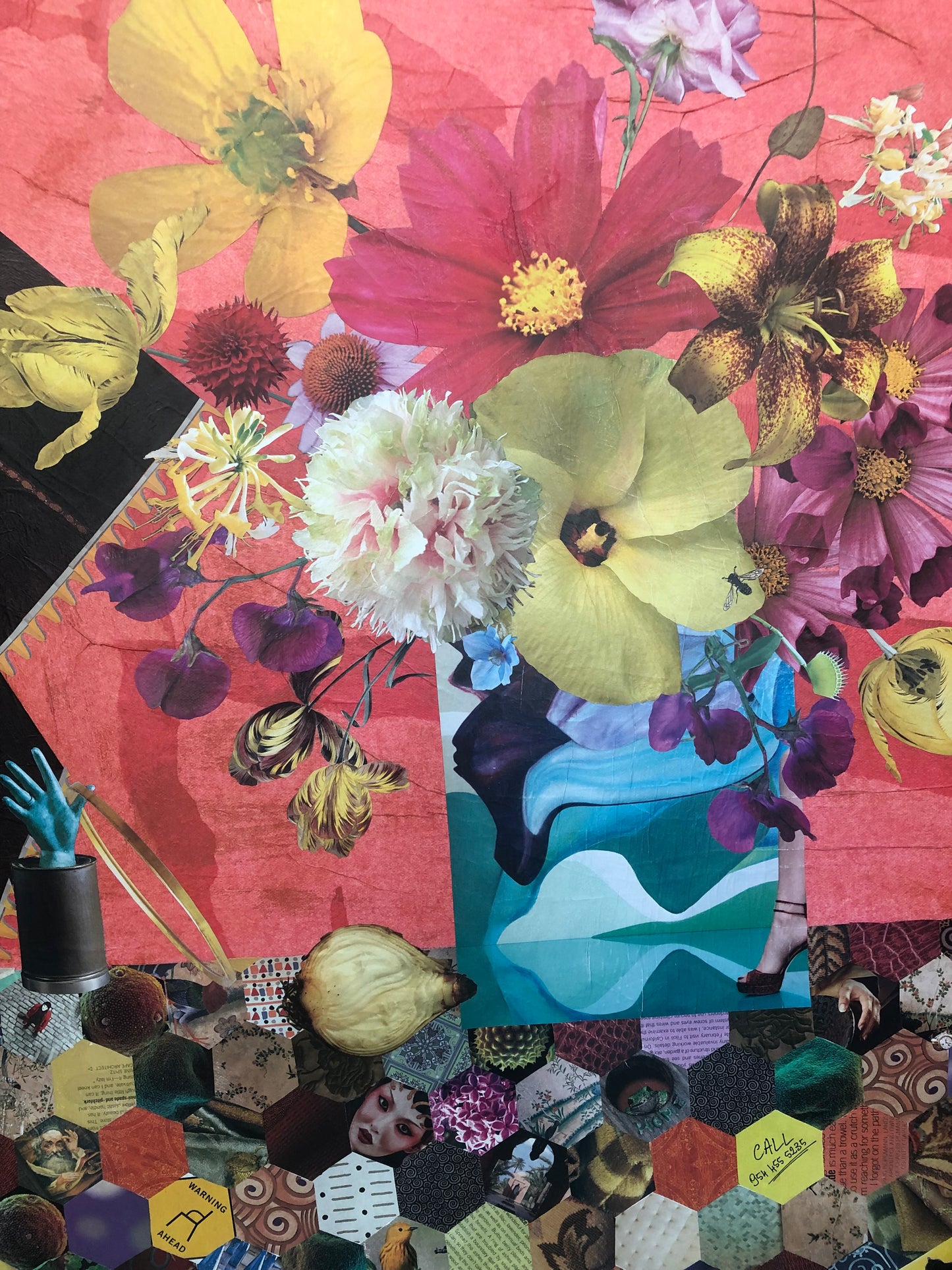 "Still Life with Quilt" Collage, 30" x 40"