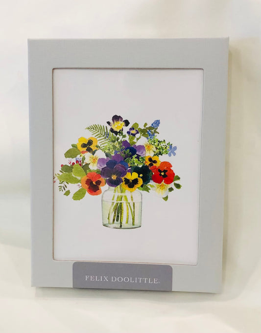 Box of 8 Cards/Gathered Pansies