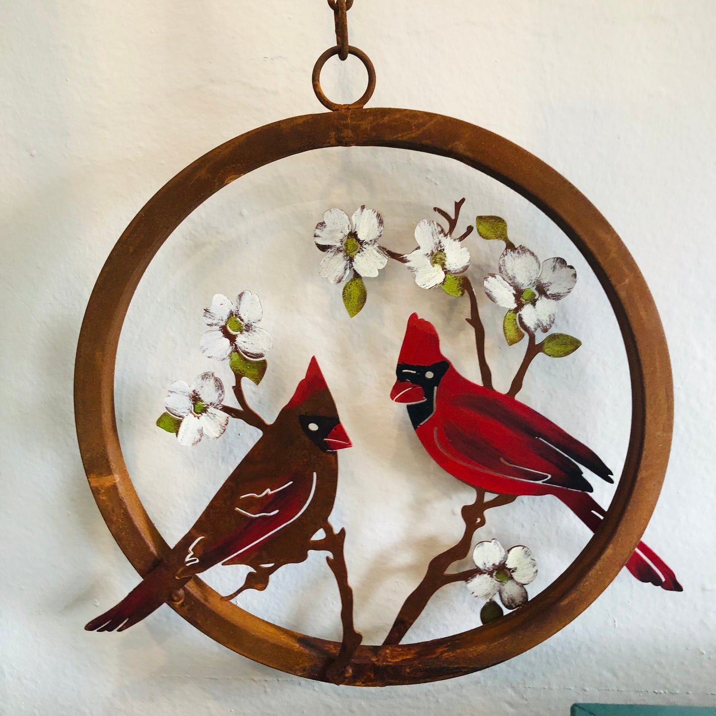 Cardinals on Dogwood Ring