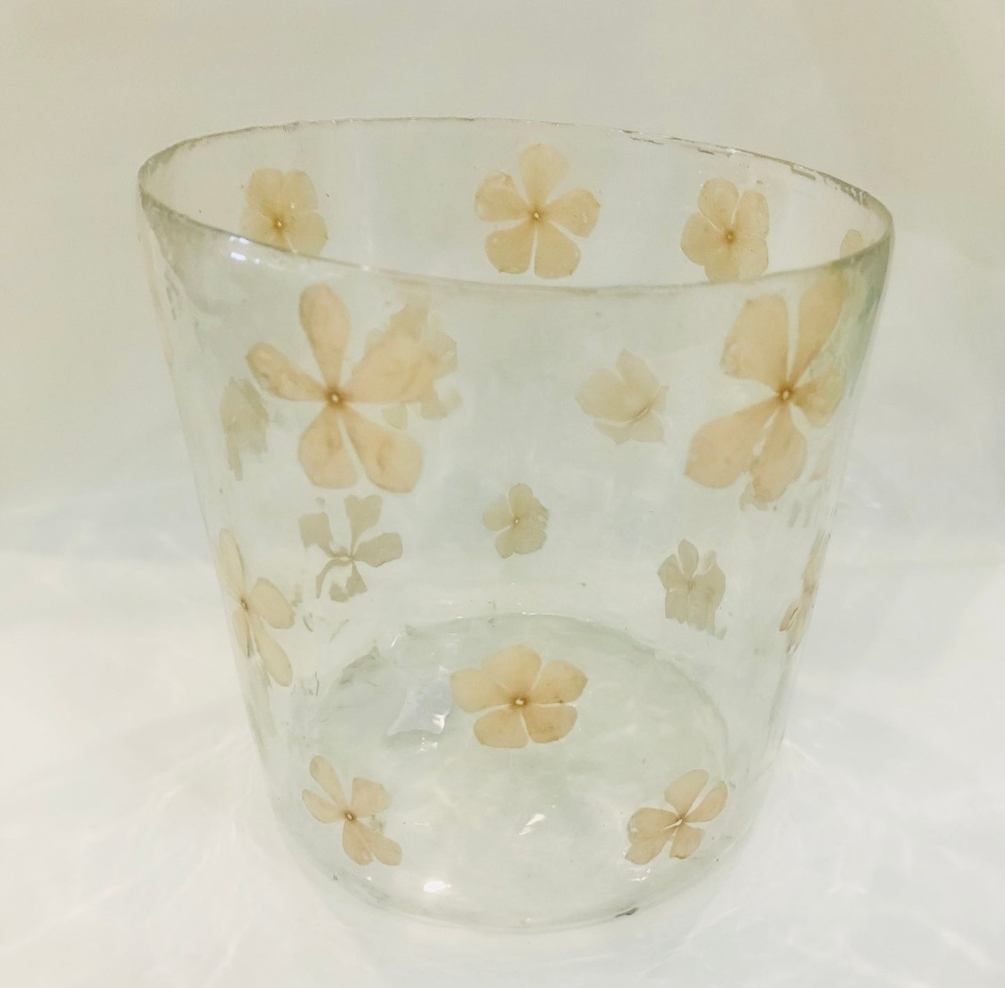 Enameled Flower Hurricane/Vase