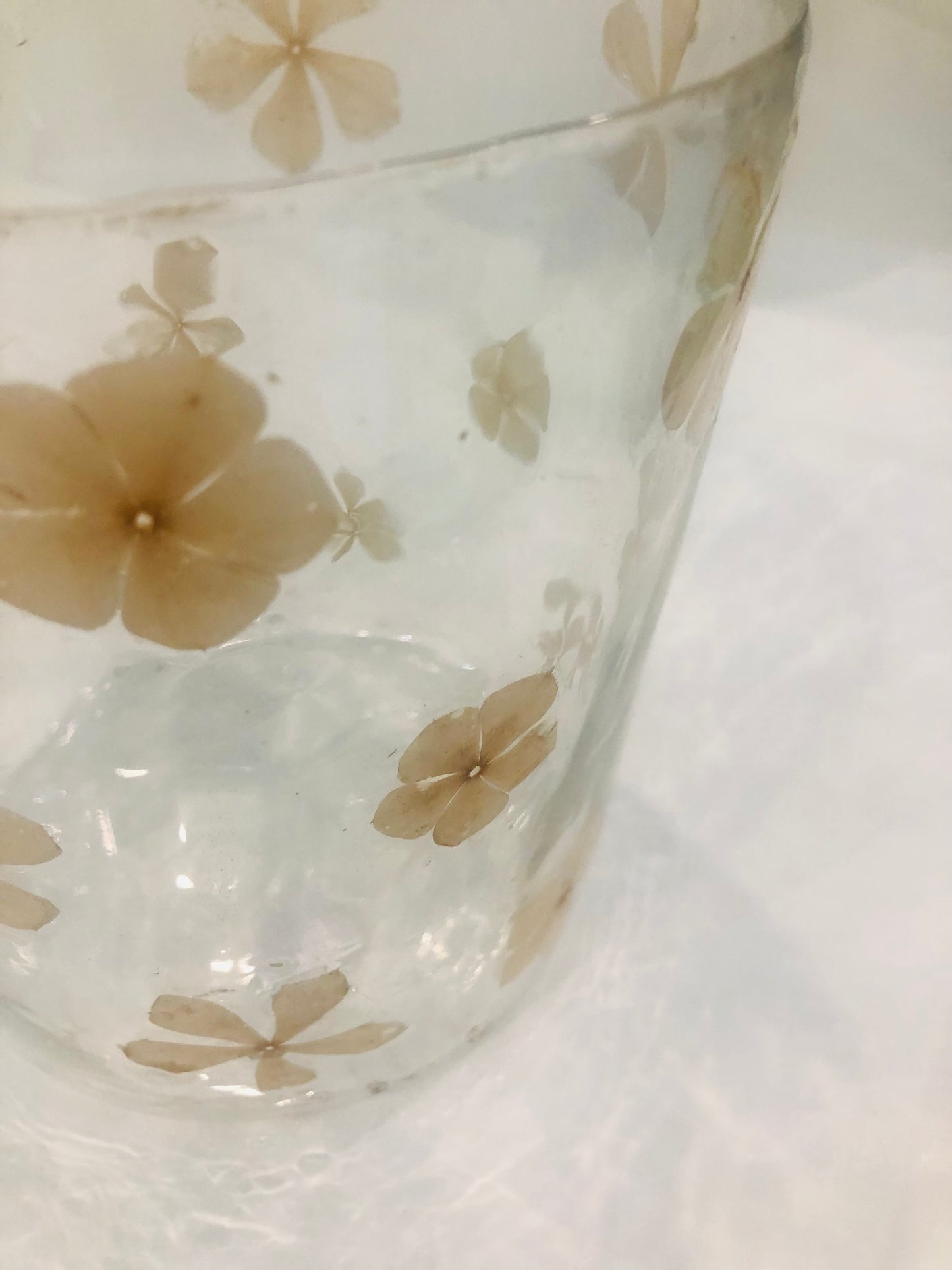 Enameled Flower Hurricane/Vase