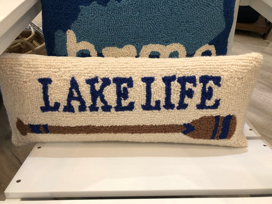 Hooked Pillow, Lake Life