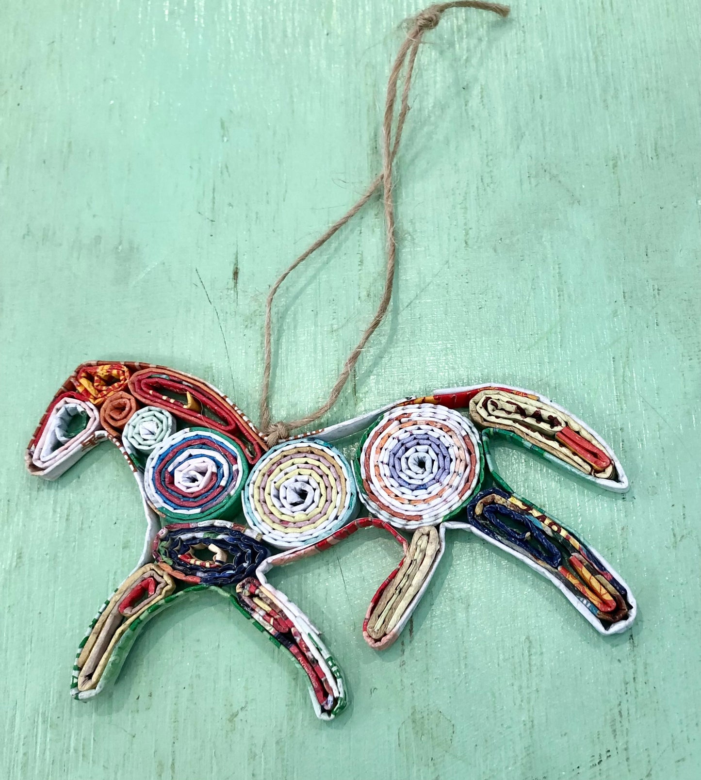 Recycled Paper Horse Ornament