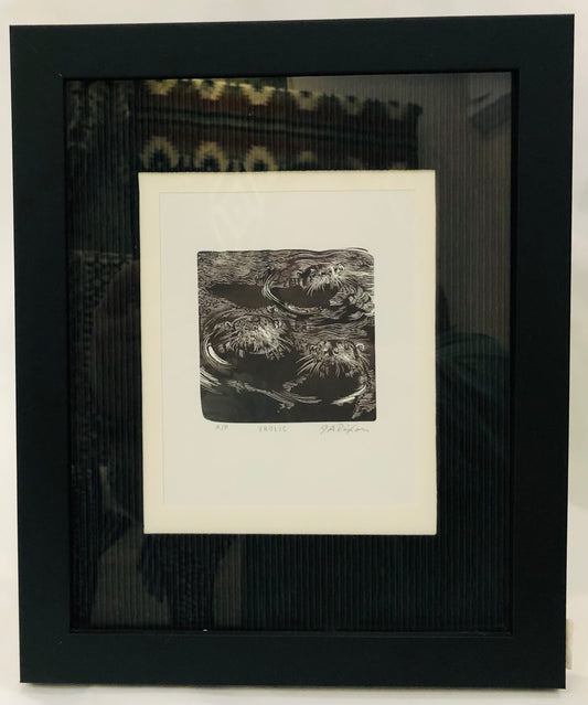 "John Dixon/Framed Wood Engraving/"Frolic" 9.375' x 11.25" framed $100.00"