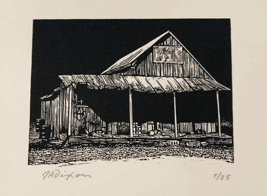 John Dixon/ Wood Engraving/"Penn's Store"/Sleeved Print 4" x 3" image