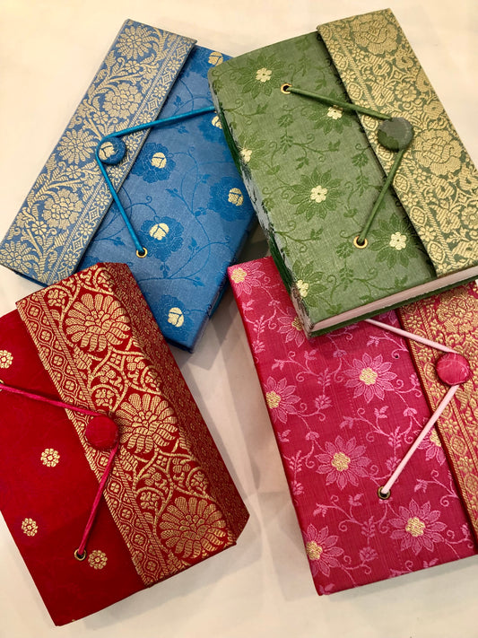 Handmade Sari Journal, Green, Small