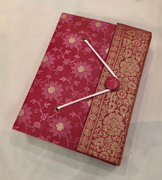 Handmade Sari Journal, Pink, Large