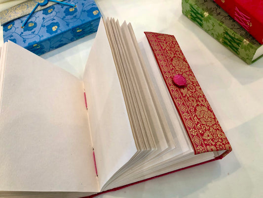Handmade Sari Journal, Pink, Large