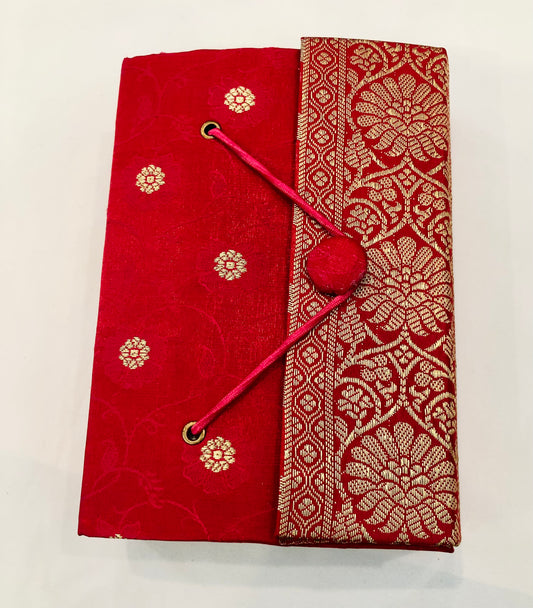 Handmade Sari Journal, Red, Small