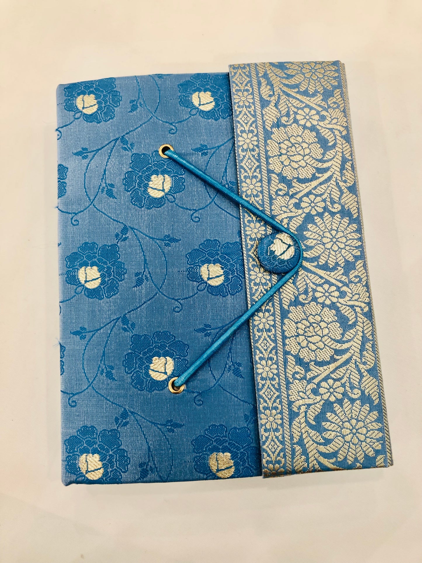 Handmade Sari Journal, Blue, Large
