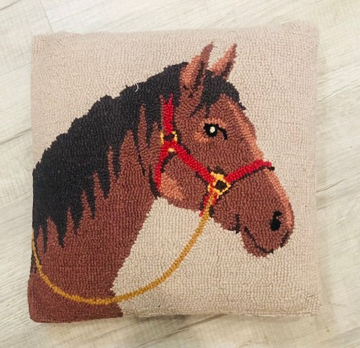 Horse Head Hooked Pillow