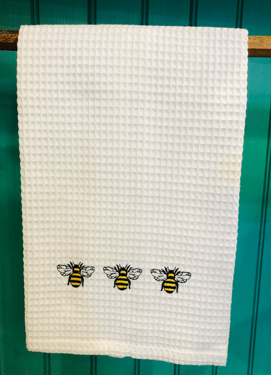 Bumblebee Trio Embroidered Towel