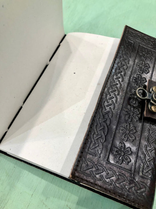 Tooled Leather Journal With Moonstone