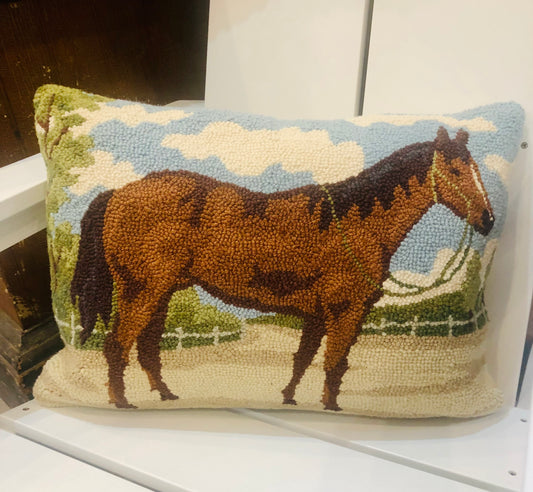 Brown Horse Hook Pillow