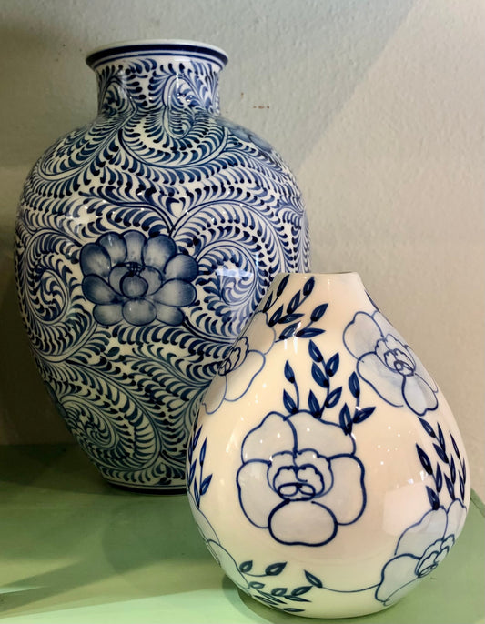 Short Blue and White Vase