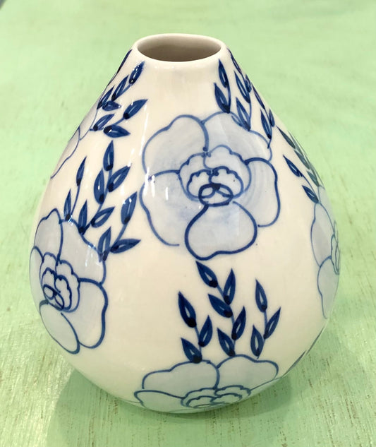 Short Blue and White Vase