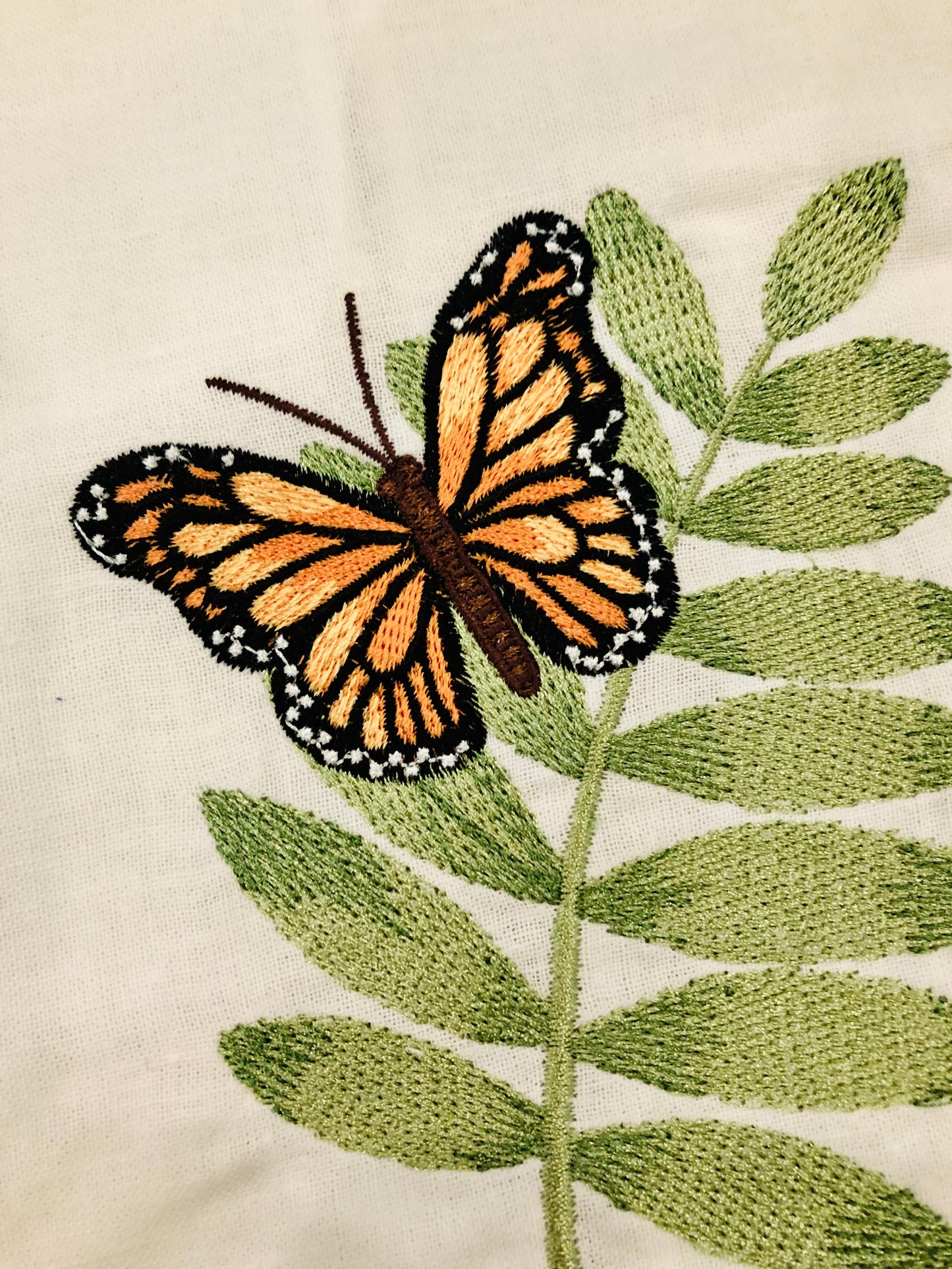 Embroidered Butterfly Hand Towel