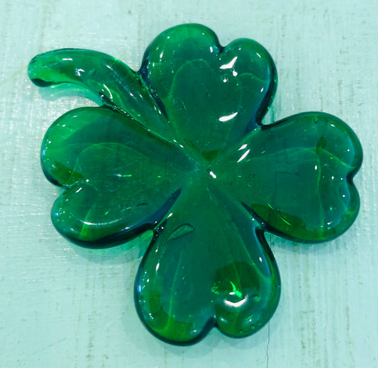 Green Glass Four Leaf Clover