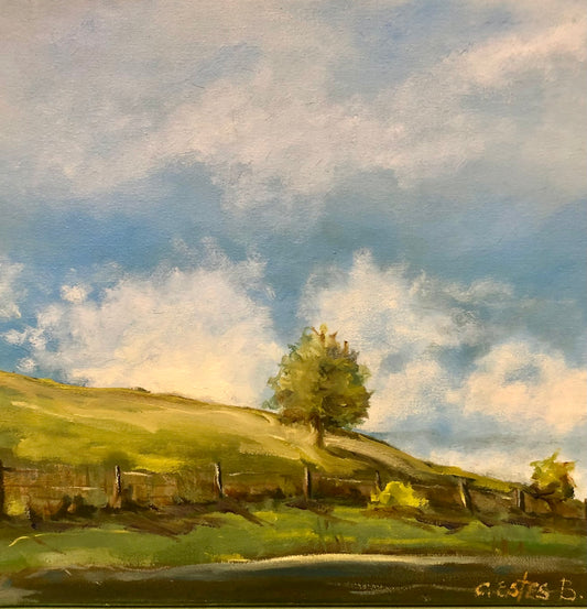 "Clouds Behind the Hill"  Oil Painting