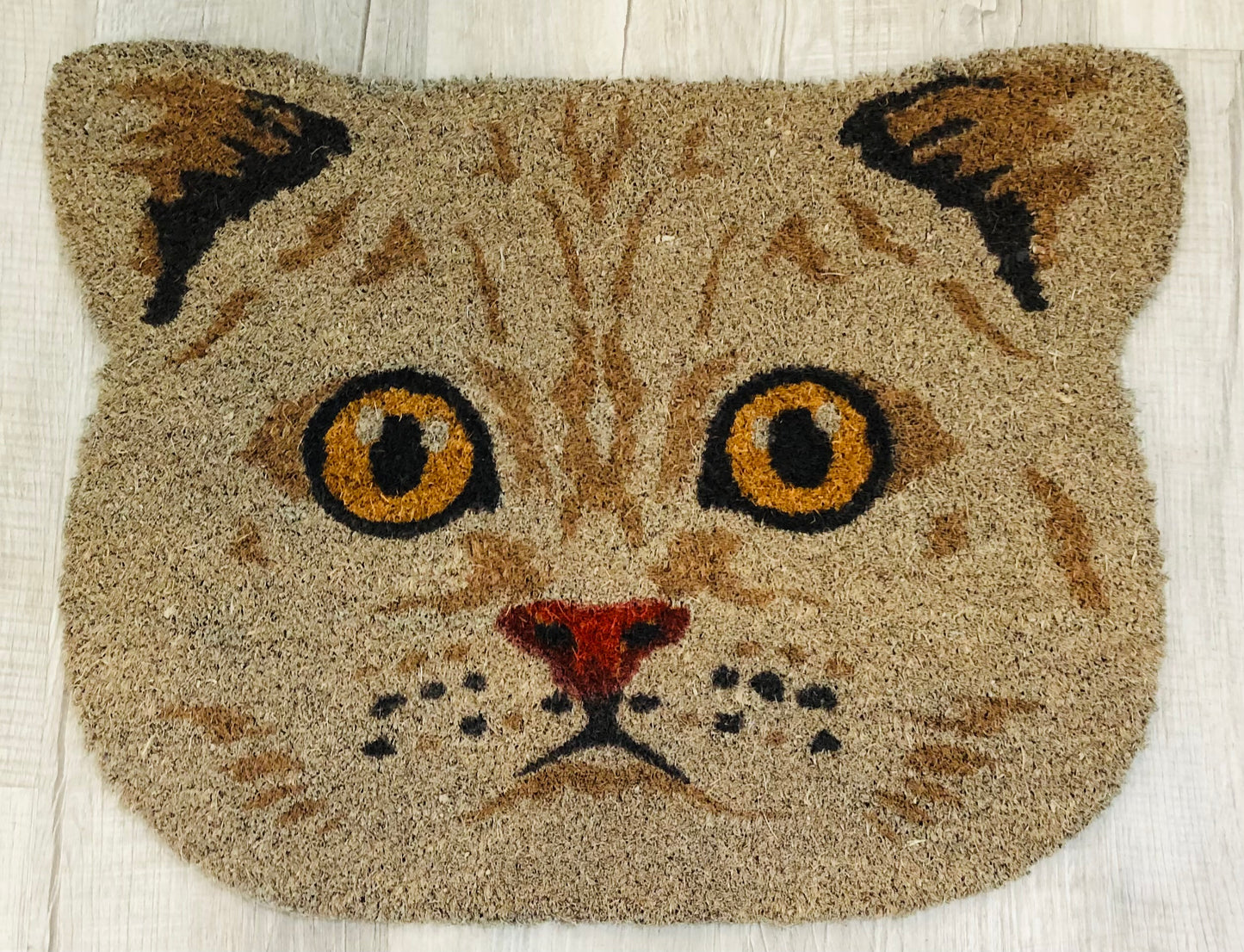 Natural Machine Tufted Cute Cat Doormat