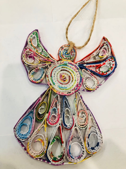 Recycled Paper Angel Ornament