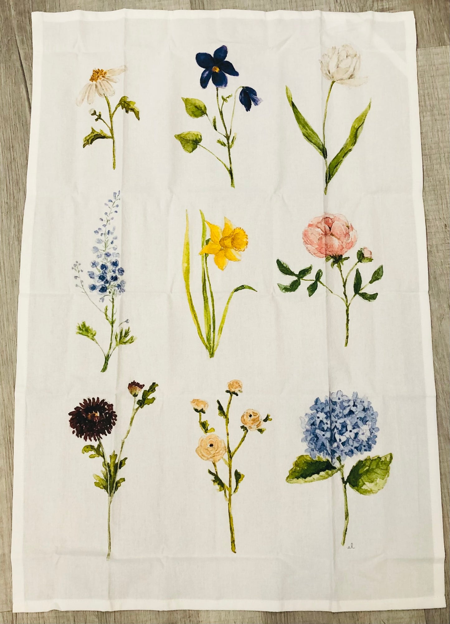 Garden Flowers Tea Towel