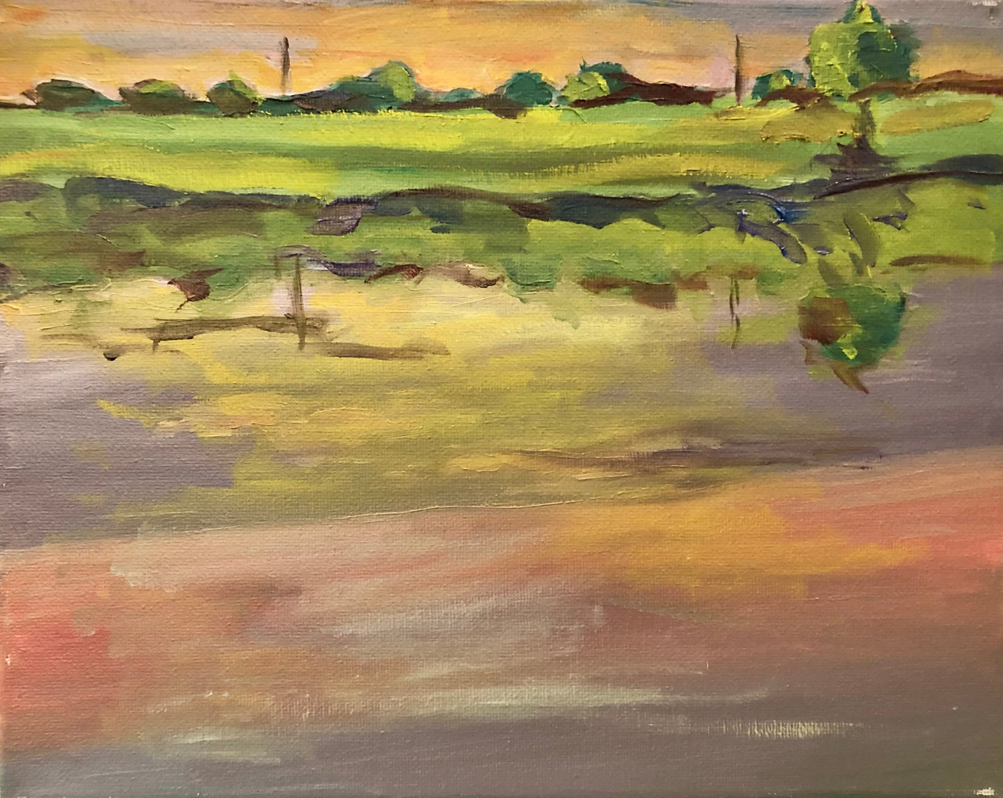 "Pond at Sunset"