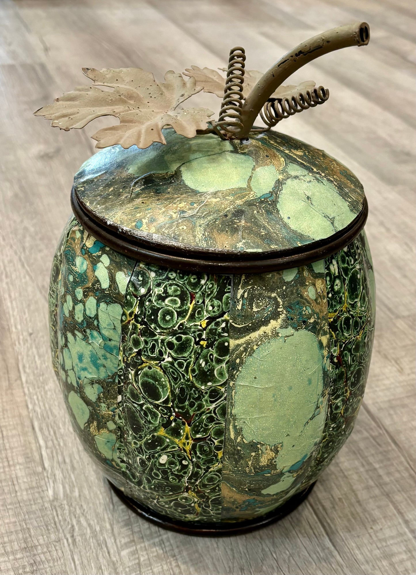 Marbleized Pumpkin Canister