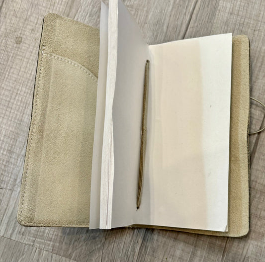 Parchment Color Suede Journal w/Cotton Paper