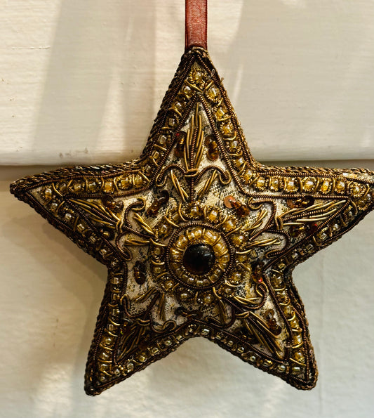 Modern Victorian Intricate Star Beaded Ornament