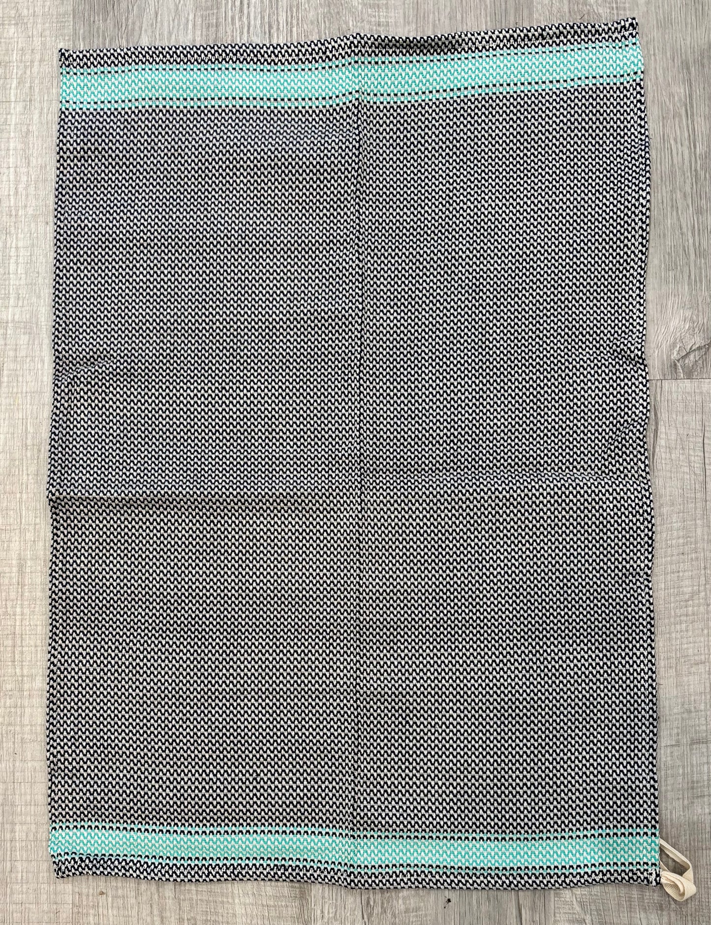 Black with Aqua Tea Towel