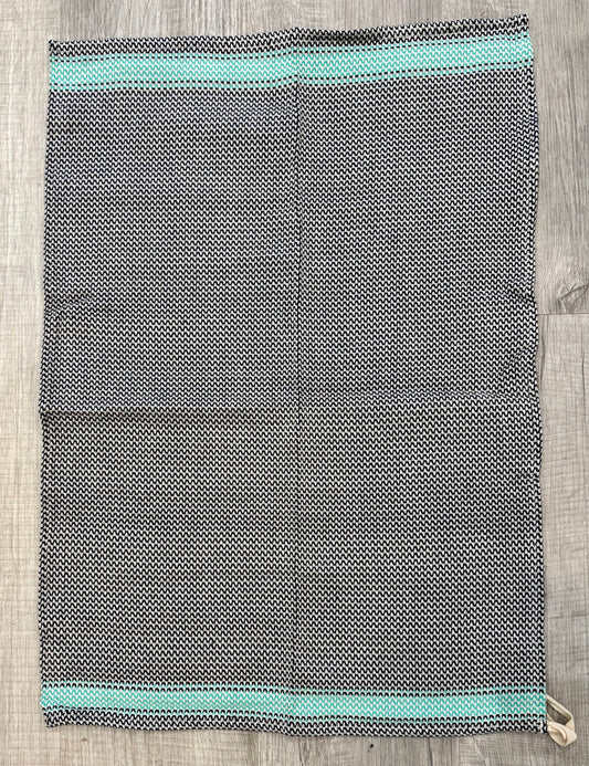 Black with Aqua Tea Towel