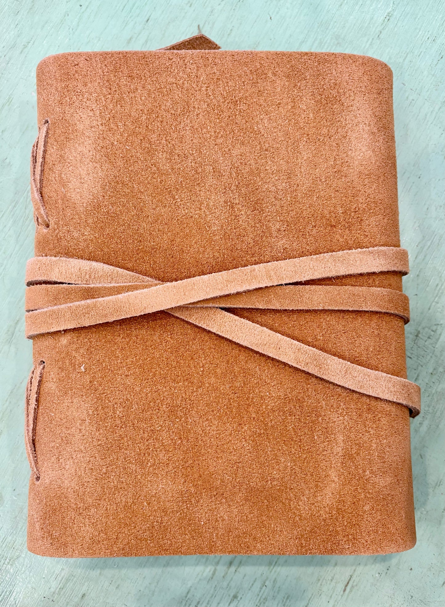 Cognac Color Suede Journal w/Cotton Paper