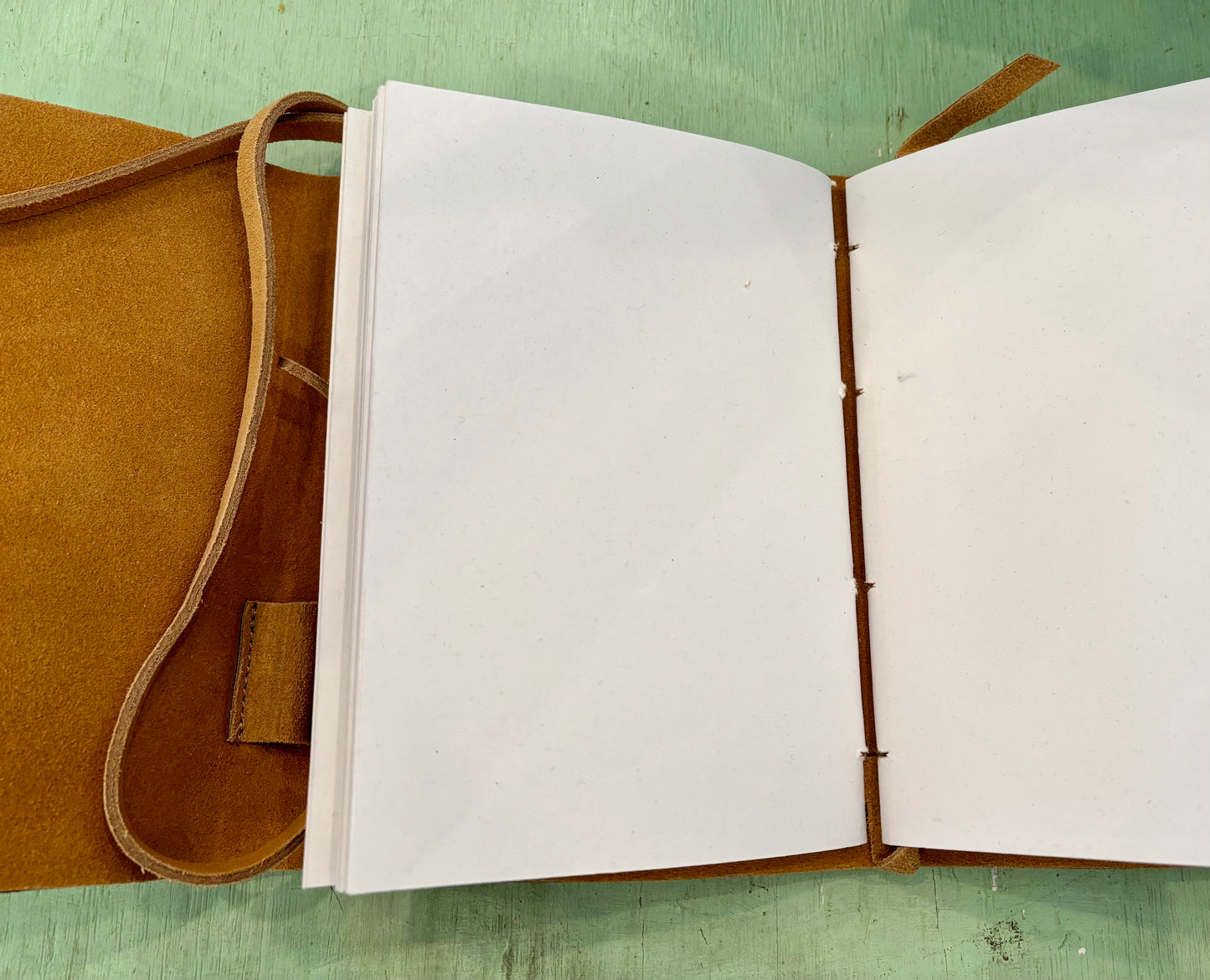 Cognac Color Suede Journal w/Cotton Paper