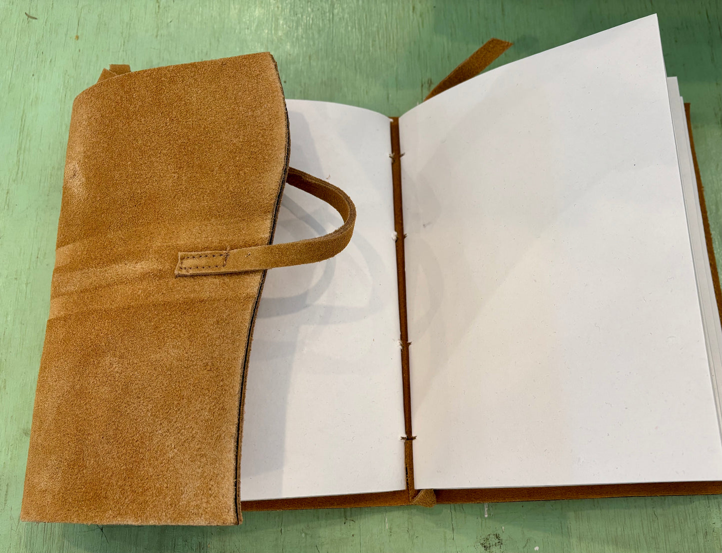 Cognac Color Suede Journal w/Cotton Paper