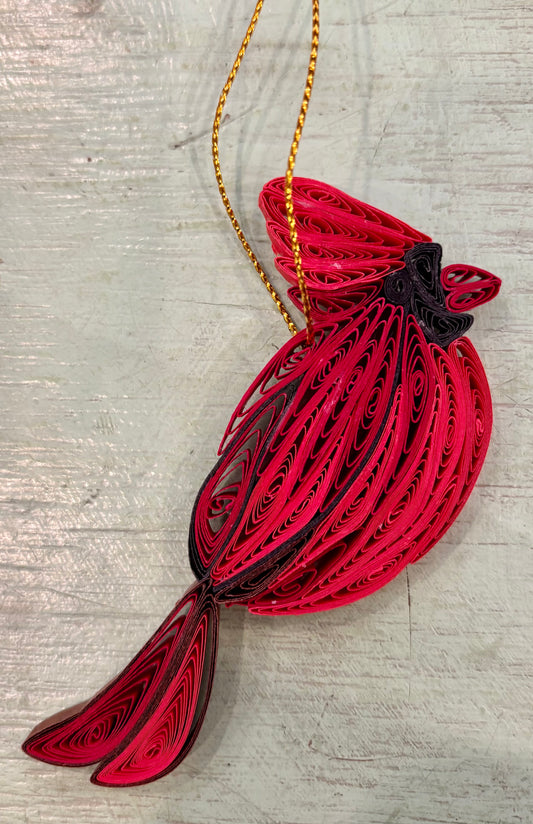 Quill Cardinal Ornament
