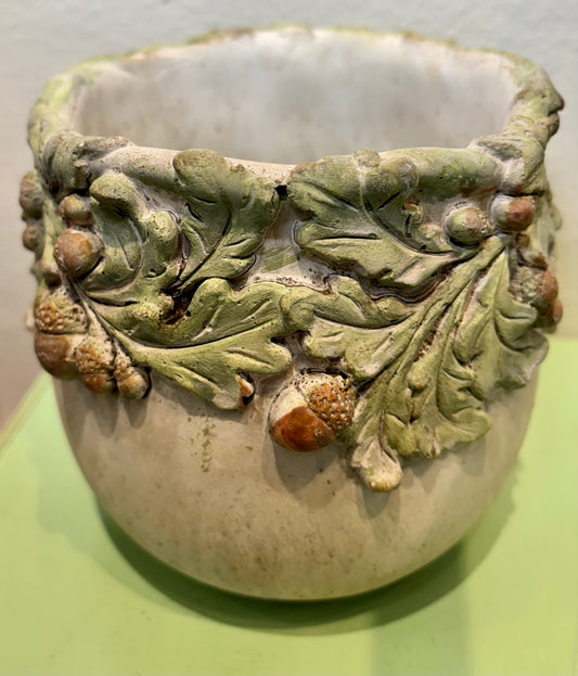Oak Leaves and Acorns Planter