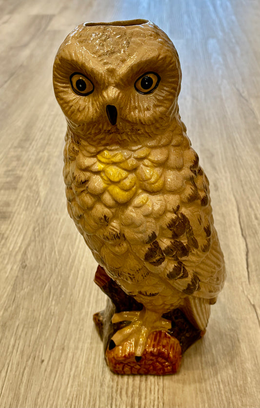 Tall Snowy Owl Vase