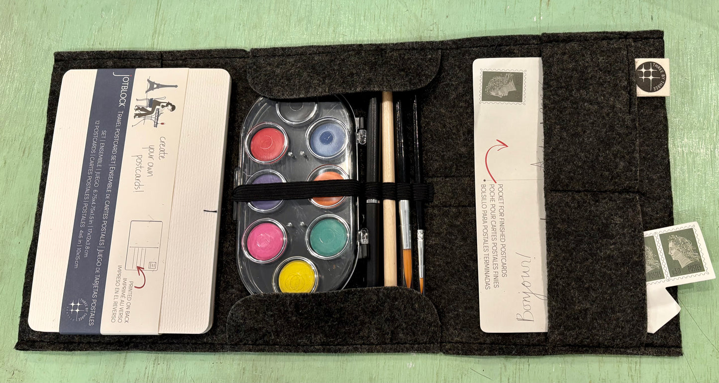 Travel Postcard Watercolor Paint Set