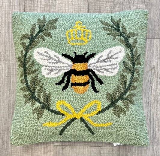Queen Bee Hooked Pillow
