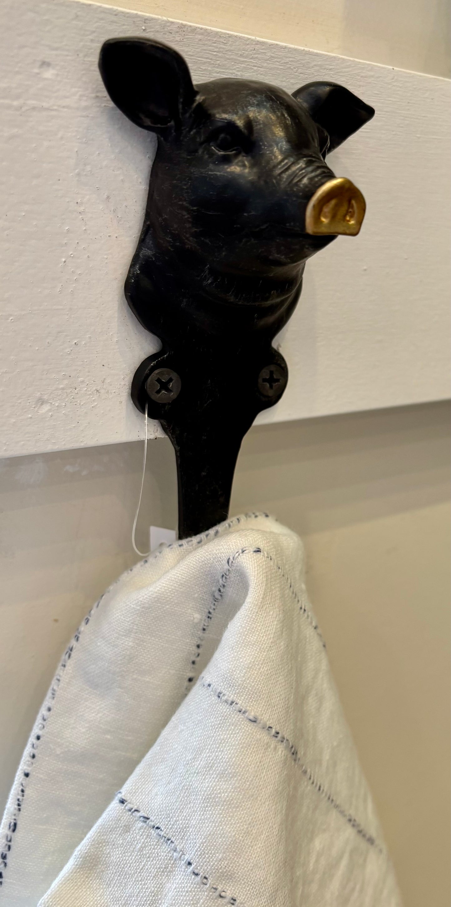 Cast Pewter Pig Hook