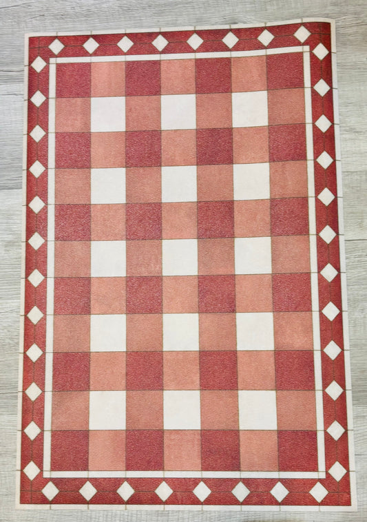 Vinyl mat/Red Gingham 24" x 36"