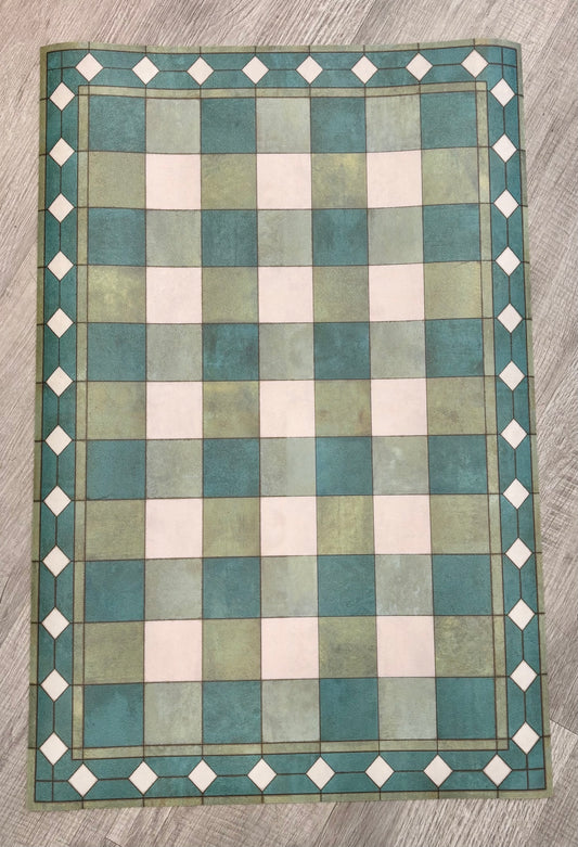 Vinyl mat/Green Gingham 20" x 30"