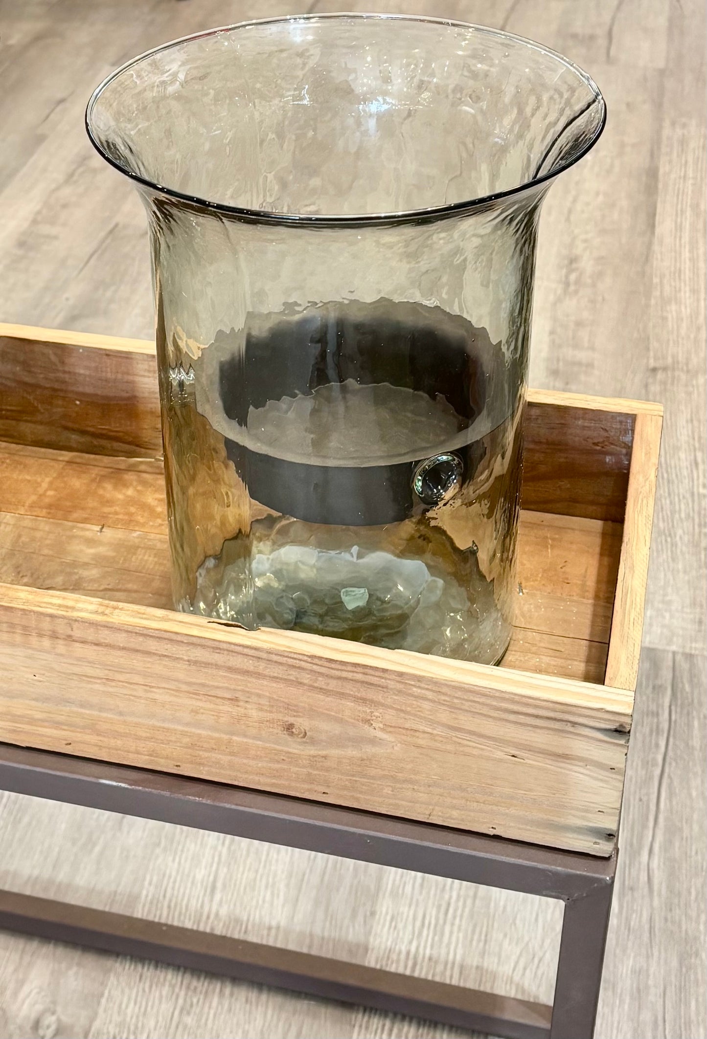 Glass Candle Cylinder with Rustic Insert