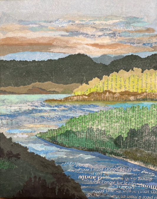 John Dixon's "Dry Stone Line" Plein Air Collage