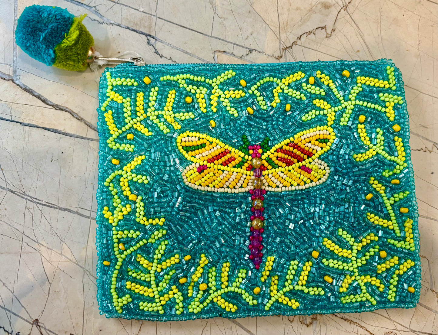Beaded Coin Purse, Dragon Fly