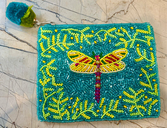 Beaded Coin Purse, Dragon Fly