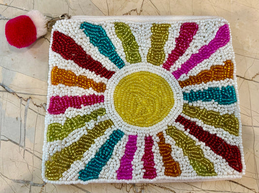 Beaded Coin Purse, Sun Rays