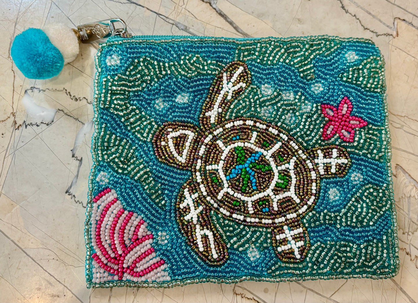 Beaded Coin Purse,Sea Turtle