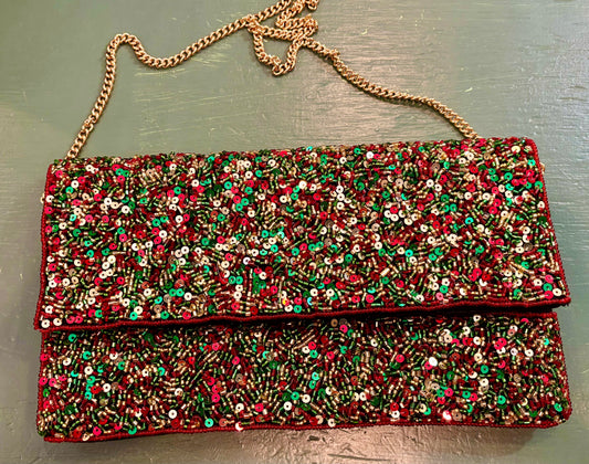 Beaded Clutch, Christmas Confetti